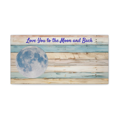 Love You to the Moon and Back Personalized Canvas Print for New Baby add name, date and a photo great gift for new parents or grandparents holidays