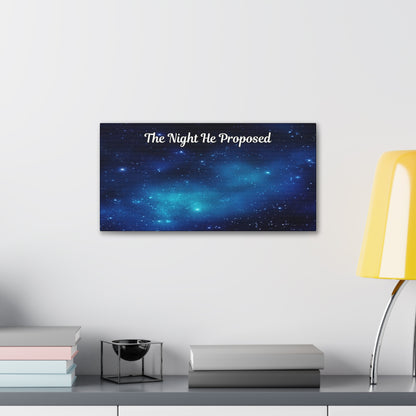 Engagement Star Chart Personalized Canvas showing the night sky on the date you  got engaged can add couples names and the date and a photo Engagement Gift