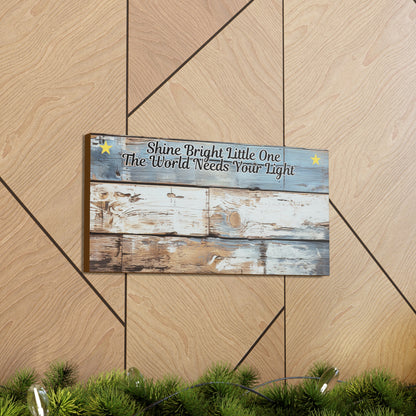 Birth  Star Chart Shine Bright Little One Star Chart Canvas Gallery Wraps Baby Child Wall Art