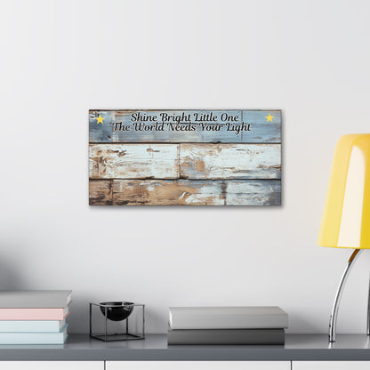 Birth  Star Chart Shine Bright Little One Star Chart Canvas Gallery Wraps Baby Child Wall Art