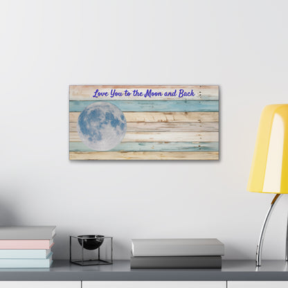 Love You to the Moon and Back Personalized Canvas Print for New Baby add name, date and a photo great gift for new parents or grandparents holidays