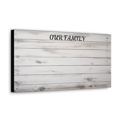 Our Family Canvas Gallery Wrap, Rustic Home Decor, Wall Art for Family Room, Personalized Gift, Housewarming Present, Family Quotes