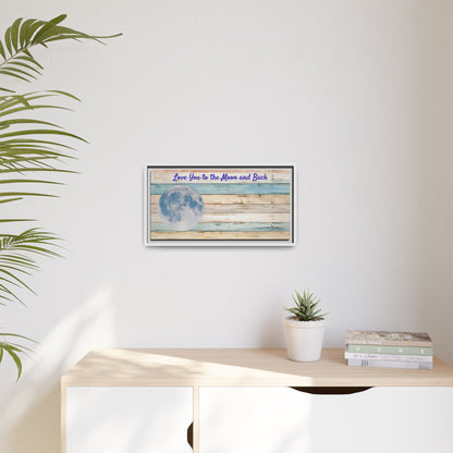 Personalized Love You to the  Moon abd Back Framed Canvas