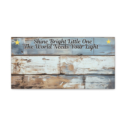 Birth  Star Chart Shine Bright Little One Star Chart Canvas Gallery Wraps Baby Child Wall Art