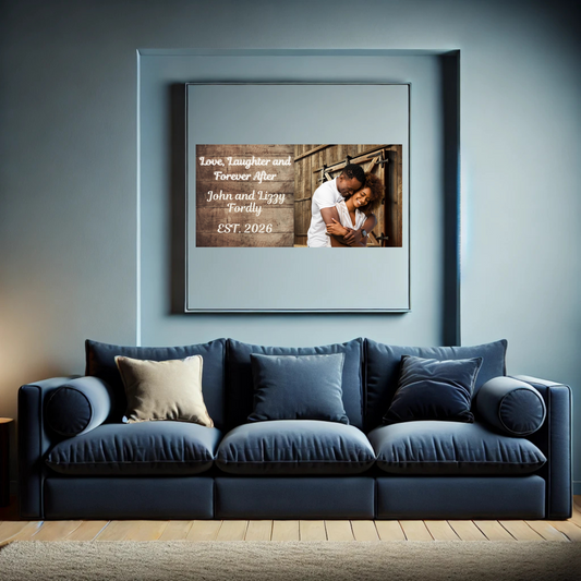 Barn Doors Split Canvas Print, Personalized Wall Art, Love Laughter Forever After, Wedding Gift, Anniversary Present, Home Decor, Custom Quote