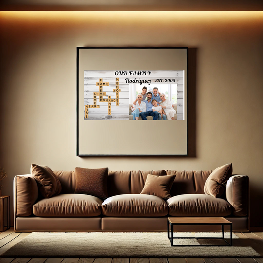 Our Family Canvas Gallery Wrap, Rustic Home Decor, Wall Art for Family Room, Personalized Gift, Housewarming Present, Family Quotes